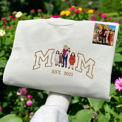 Gepersonaliseerde mama trui met naam geborduurd Moederdag cadeau oversized fleece