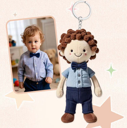 Pluchen poppen sleutelhanger met fotoprint en aangepast gezicht