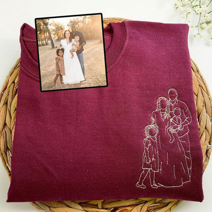Gepersonaliseerde geborduurde sweater voor Moederdag | Laat een foto borduren – Een uniek cadeau voor mama
