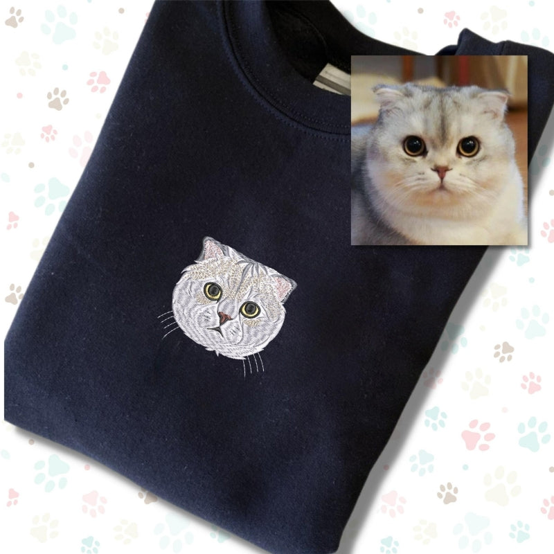 Gepersonaliseerd Dierenportret, Geborduurd Sweatshirt In Het Midden