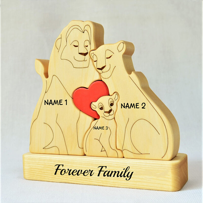 Gepersonaliseerde Leo-familienaampuzzel Warm cadeau voor familie