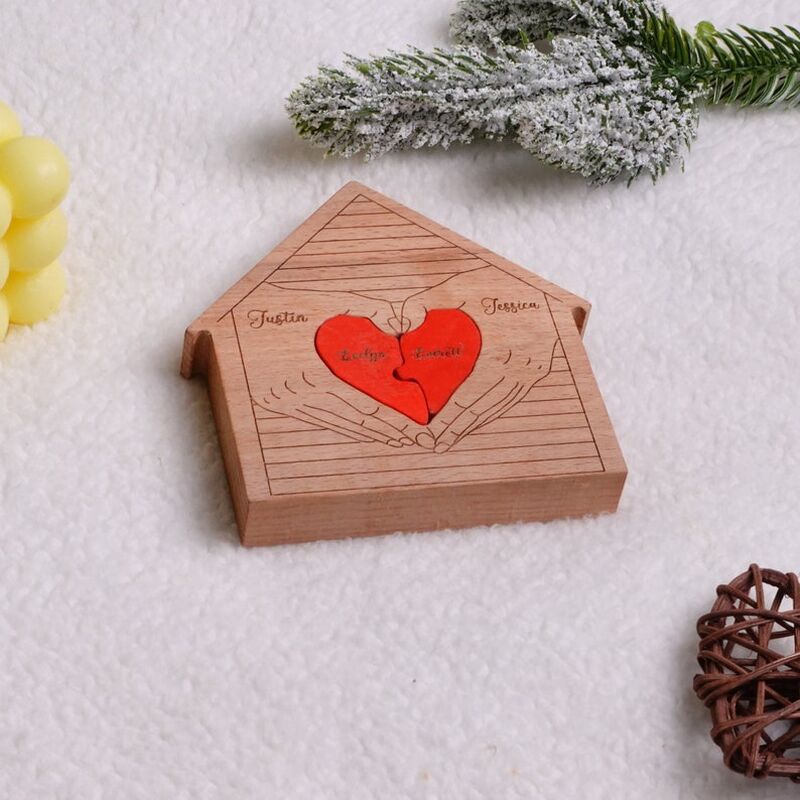 Gepersonaliseerde huisfamiliepuzzel Warm cadeau voor dierbaren