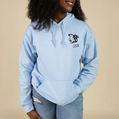 Sweatshirt met gepersonaliseerd huisdierportret - unieke geborduurde hoodie en T-shirt