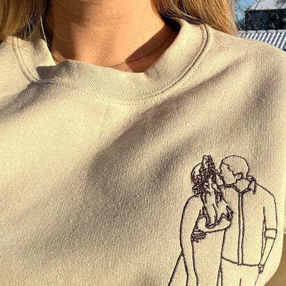 Gepersonaliseerde sweatshirt met fotoborduurwerk