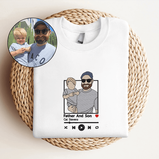 Sweatshirt met borduursel, gepersonaliseerde cadeaus voor koppels, hoodie met omtrekfoto, unisex hoodie