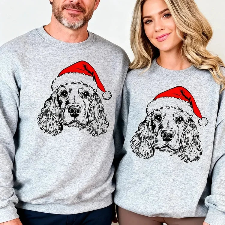 Gepersonaliseerde kersttrui voor huisdieren - gepersonaliseerde kersttrui voor hond en kat met kerstmutsontwerp