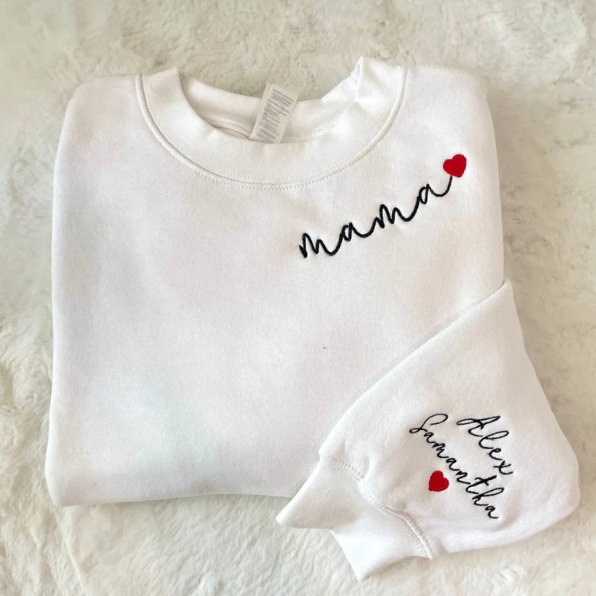 Aangepaste Mama-Sweatshirt Met Kindernaam Op De Mouw, Gepersonaliseerde Mama-Sweatshirt, Cadeau-Mama-Sweatshirt