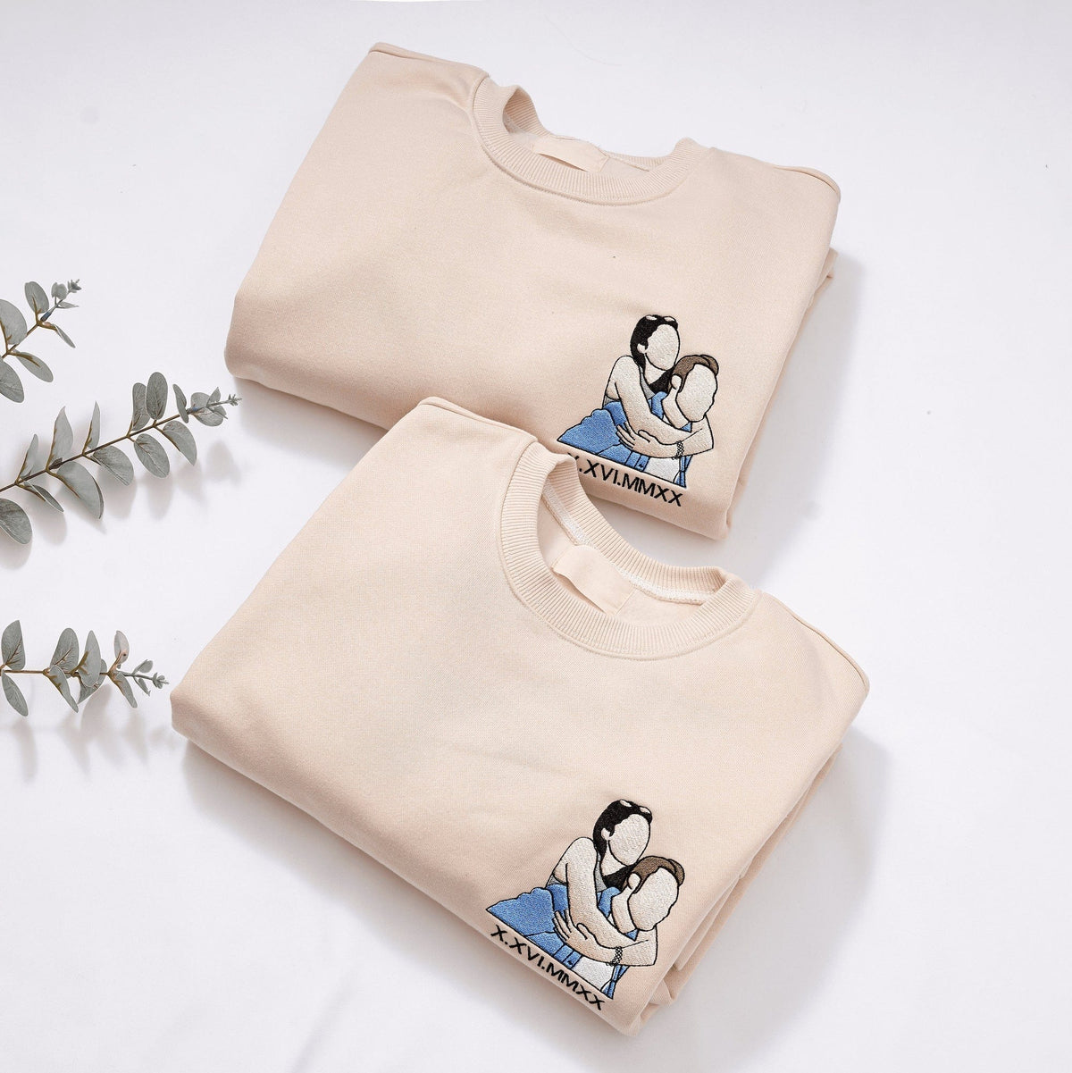 Op maat geborduurd sweatshirt portret muziekspeler Moederdag cadeau