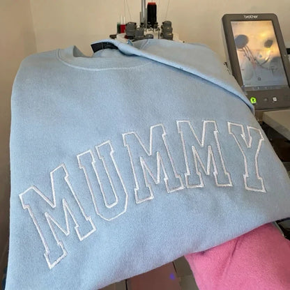 Familieportret langmouden trui zonder capuchon gepersonaliseerde familie-illustratie bijpassende set