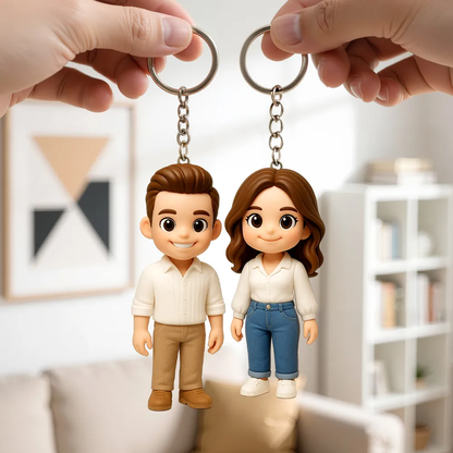 Gepersonaliseerde 3D-figuur sleutelhanger van een verpleegkundige, gepersonaliseerd mini-figuurtje voor medische hulpverleners, cadeau voor helden in de gezondheidszorg