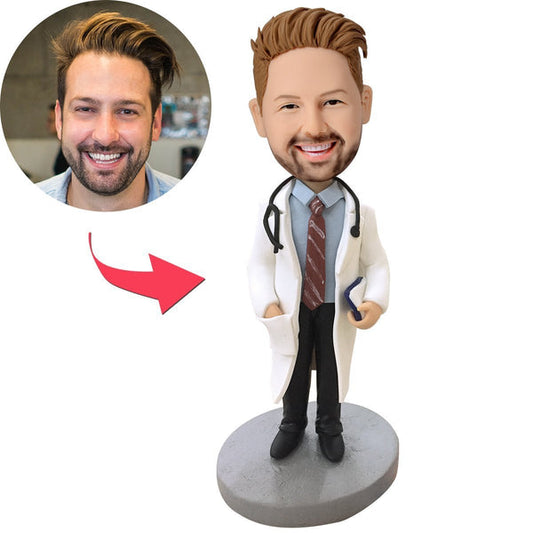 Baasdagcadeau Coole promovendus met stethoscoop aangepaste Bobblehead