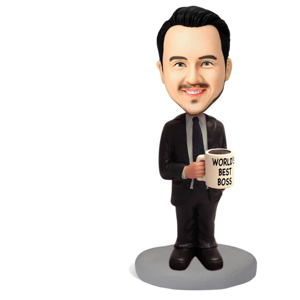 WORLD'S BEST BOSS Aangepaste bobblehead met gegraveerde tekst