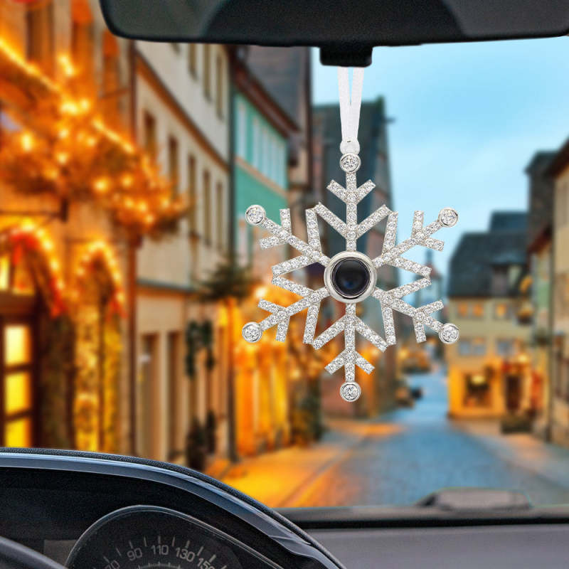 Gepersonaliseerde projectieornament, aangepaste foto, sneeuwvlok, kerstornament, geschenken