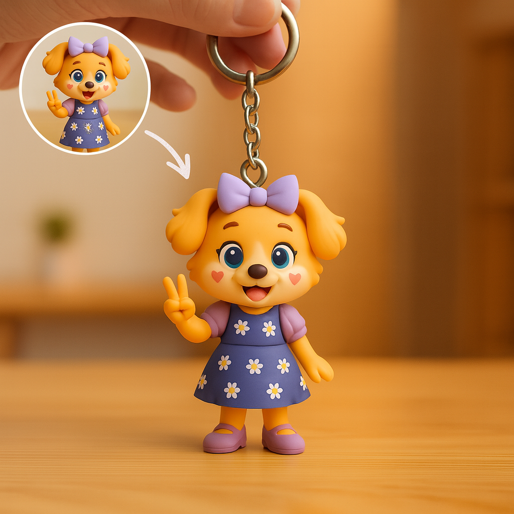 Gepersonaliseerde 3D-figuur sleutelhanger van foto, gepersonaliseerd fitness sleutelhanger cadeau voor sportliefhebbers