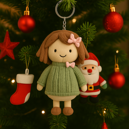 Gepersonaliseerde babyfoto pluchen poppen sleutelhanger