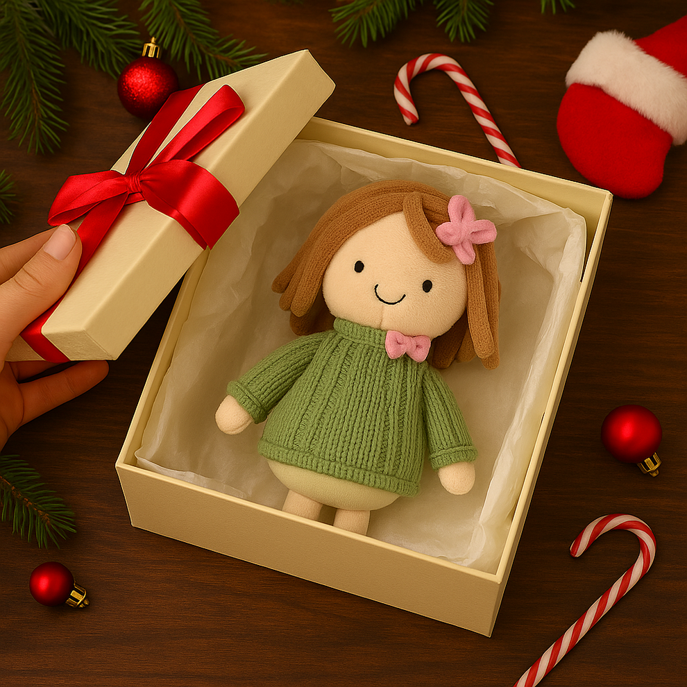 Gepersonaliseerde babyfoto pluchen poppen sleutelhanger