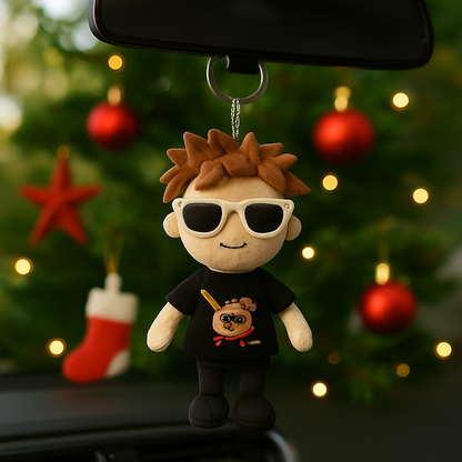 Gepersonaliseerde Sleutelhanger Met Foto Van Een Knuffelpop Van Een Jongen