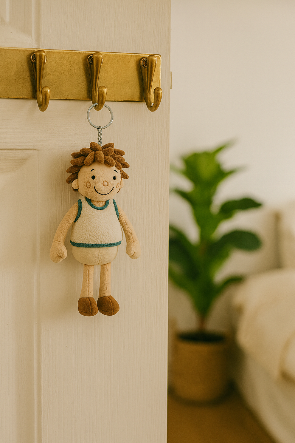 Gepersonaliseerde foto pluche pop pluche sleutelhanger cadeaus, paar pluche pop, leuk cadeau voor haar