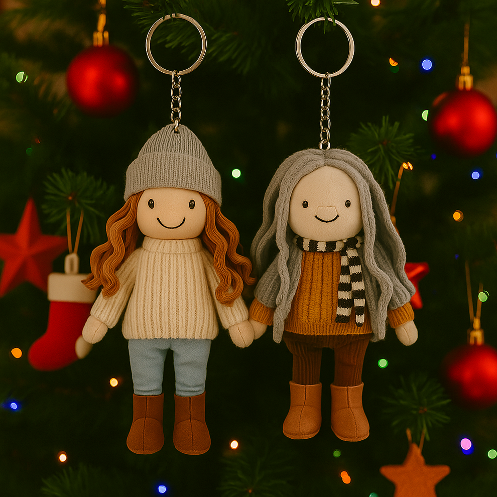Gepersonaliseerde Foto - Bedrukte Pluchen Poppen sleutelhanger - Ideaal Cadeau Voor Moeder