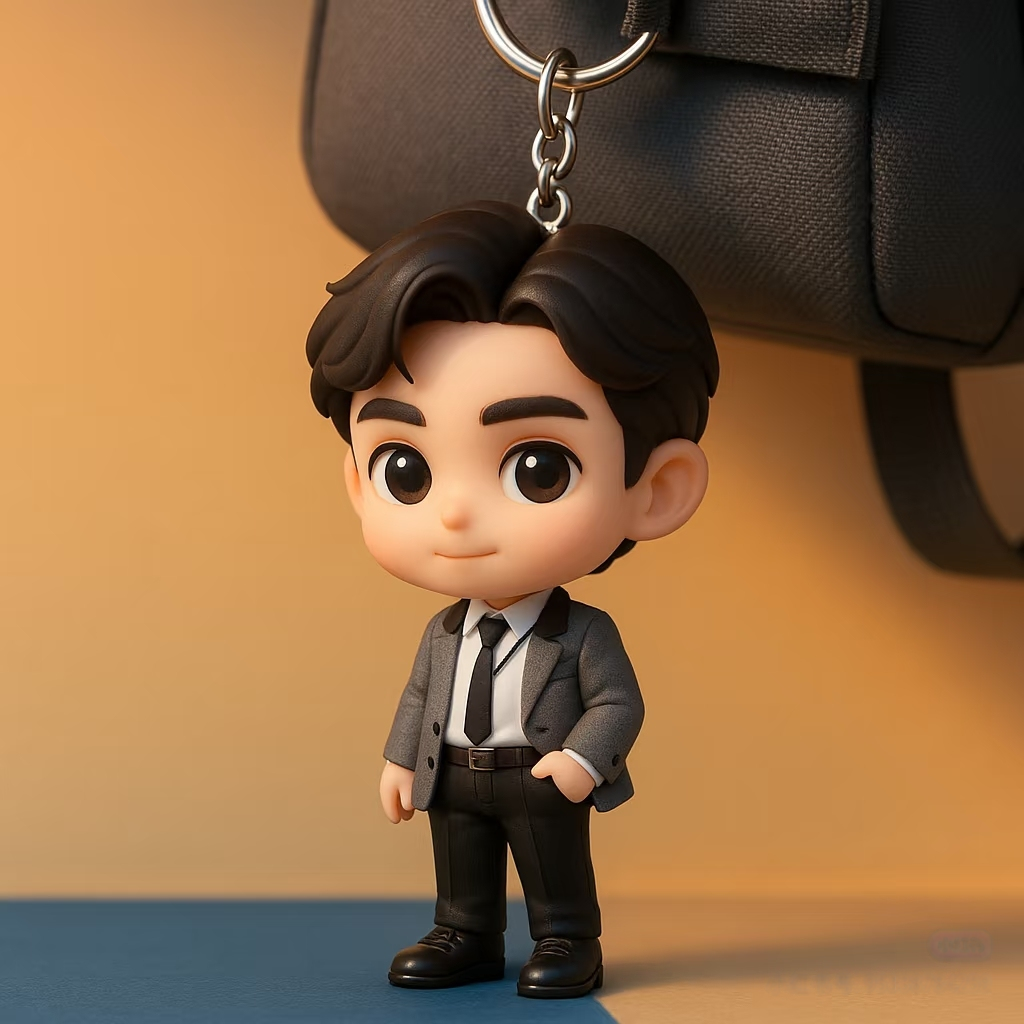 Gepersonaliseerde 3D-figuur sleutelhanger van foto, gepersonaliseerde meisjes sleutelhanger, gepersonaliseerd 3D-minifiguur cadeau voor kinderen