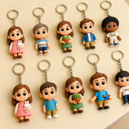 Gepersonaliseerde 3D-figuur sleutelhanger van foto - Gepersonaliseerd speelgoedcadeau voor jou