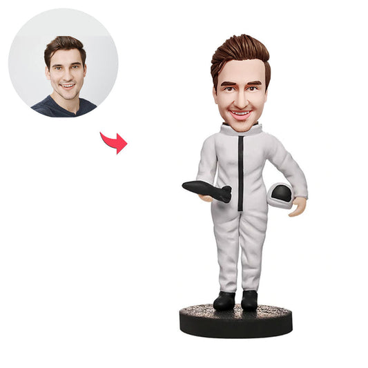 Aangepaste Bobblehead, gepersonaliseerde mannelijke astronaut met Bobblehead