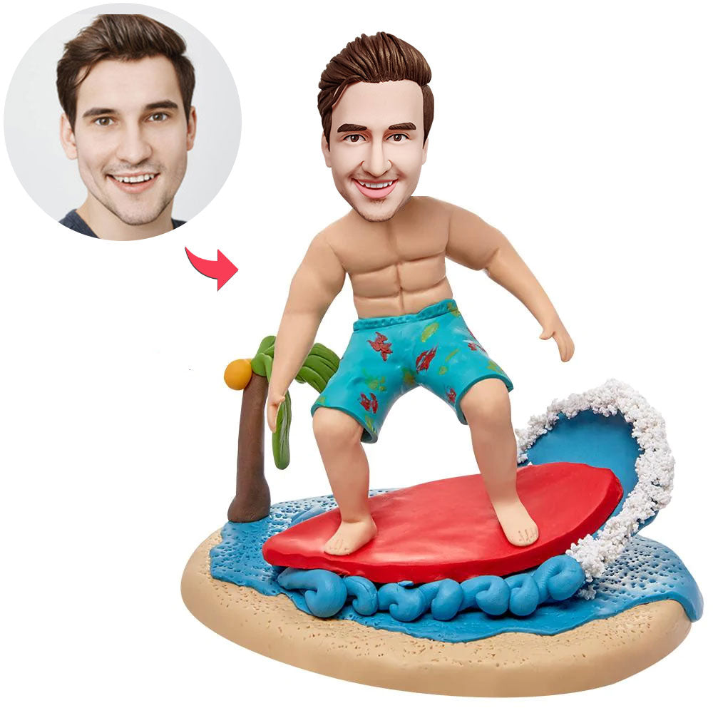 Aangepaste bobblehead, gepersonaliseerde bobblehead surfjongen