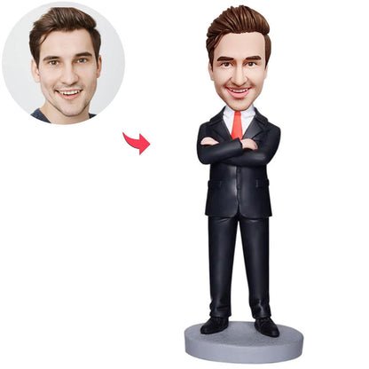 Aangepaste bobblehead, gepersonaliseerde bobblehead-zakenman in het dagelijks leven