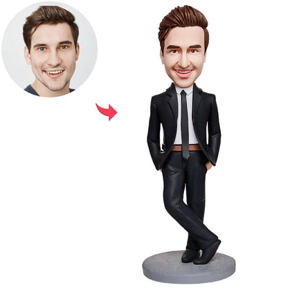 Aangepaste bobblehead, gepersonaliseerde bobblehead, knappe zakenman