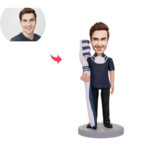 Gepersonaliseerde bobblehead-tandarts met tandenborstel