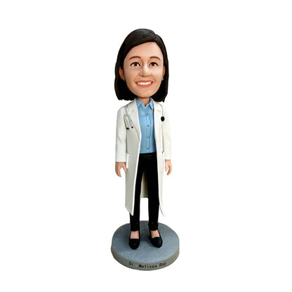 Aangepaste bobblehead, gepersonaliseerde bobblehead, lachende dokter