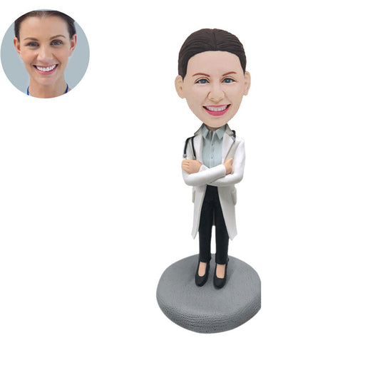 Aangepaste bobblehead, gepersonaliseerde bobblehead, gelukkige dokter