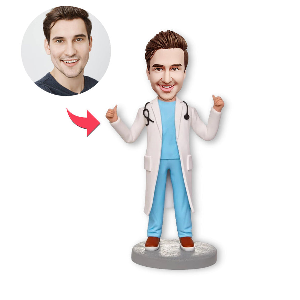 Gepersonaliseerde bobblehead laboratoriumarts