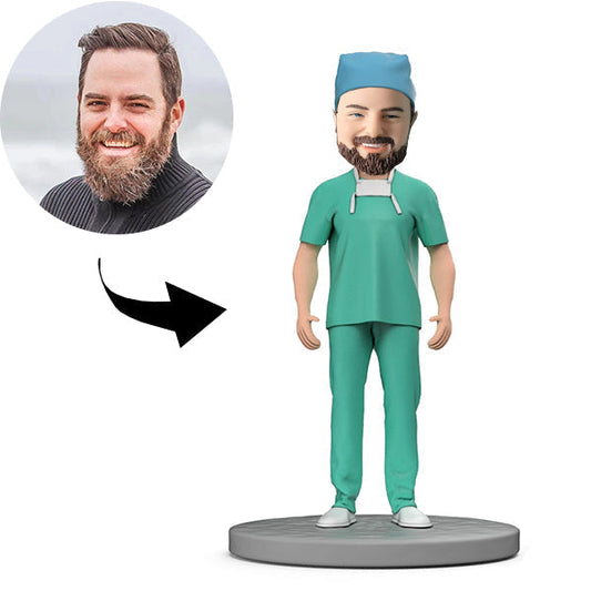 Aangepaste bobblehead, gepersonaliseerde bobblehead, knappe chirurg, dokter