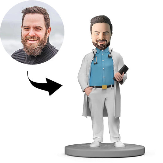 Aangepaste Bobblehead, gepersonaliseerde Bobblehead dokter hand in zak