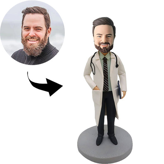 Aangepaste bobblehead, gepersonaliseerde bobblehead, knappe dokter