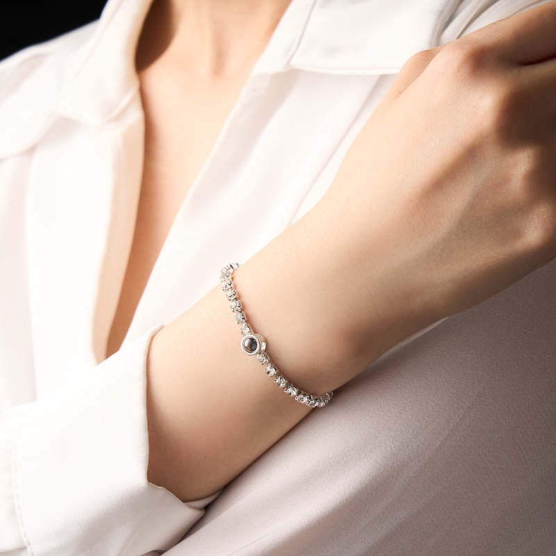 Gepersonaliseerde Projectie Tennisarmband Eenvoudige Diamant Vrouwen Cadeau