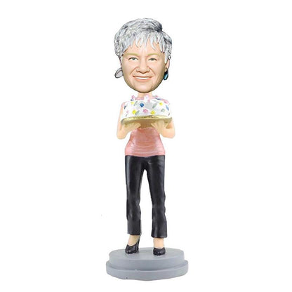 Aangepaste verjaardagstaart bobblehead