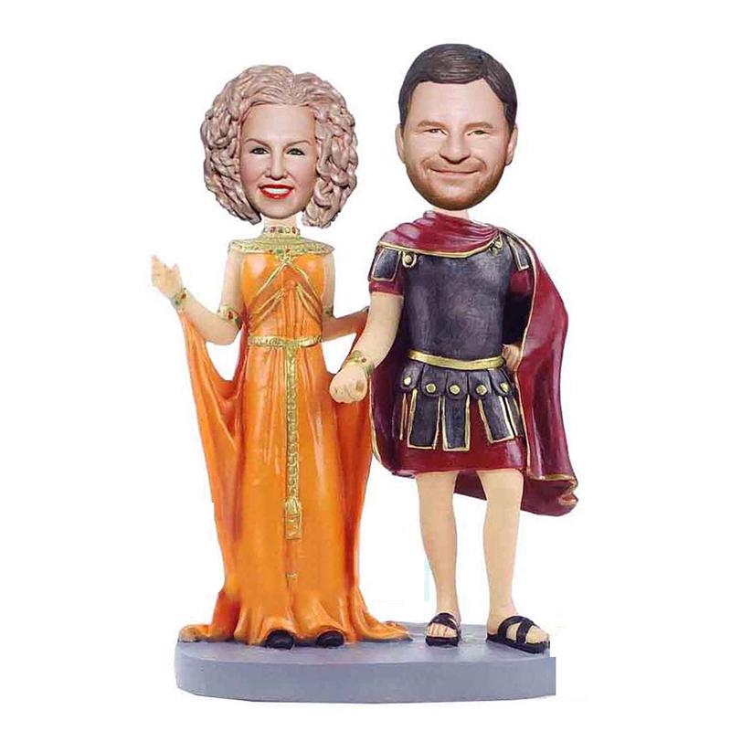 Aangepaste koning en koningin van Bobbleheads