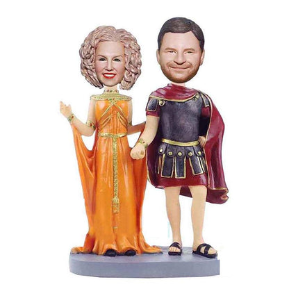 Aangepaste koning en koningin van Bobbleheads