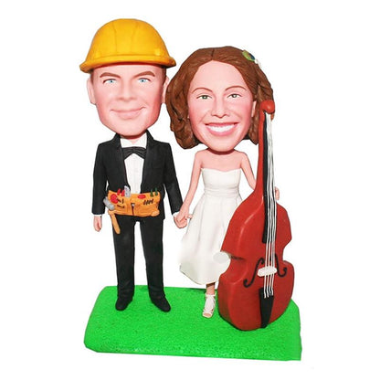 Aangepaste bobblehead-huwelijksdecoraties in cello