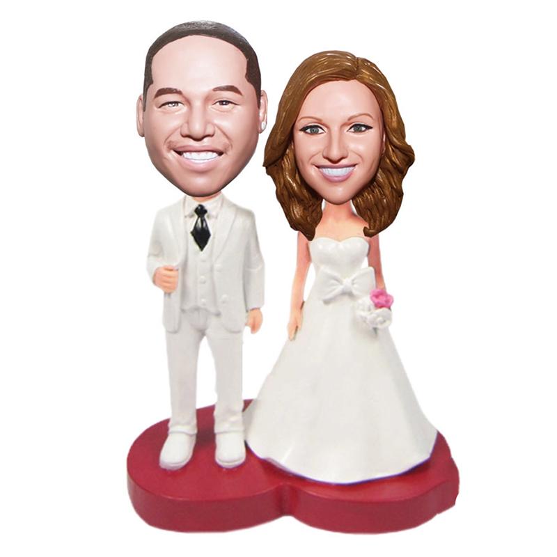 Aangepaste bruiloft Bobblehead taarttoppers