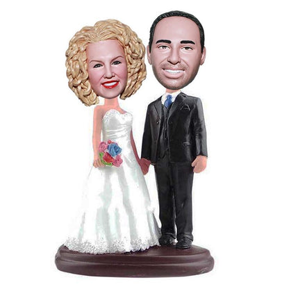 Voordelige individuele bobblehead voor de bruidstaart