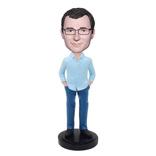 Betaalbare op maat gemaakte bobblehead-pop met gepersonaliseerd figuur