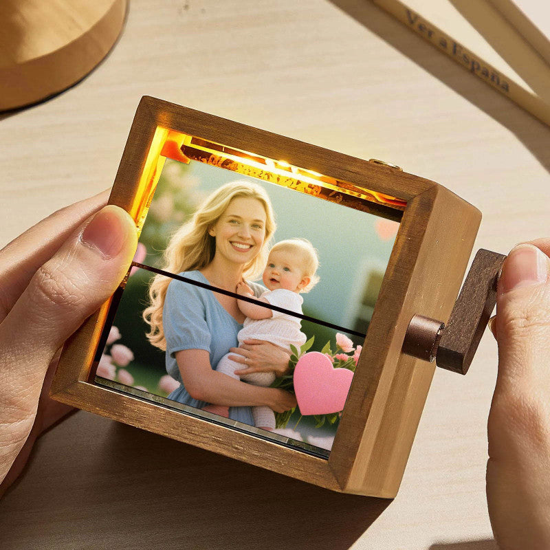 Aangepast fotoflipboekanimatieframe - handmatig mechanisch geheugen met licht, het perfecte cadeau voor Moederdag