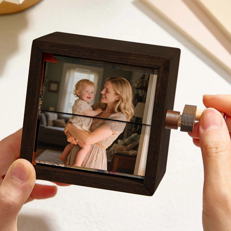 Aangepast fotoflipboekanimatieframe - handmatig mechanisch geheugen met licht, het perfecte cadeau voor Moederdag