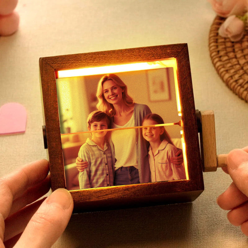 Aangepast fotoflipboekanimatieframe - handmatig mechanisch geheugen met licht, het perfecte cadeau voor Moederdag