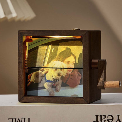 Handmatig op maat gemaakt flipboek - Geanimeerd fotoalbumframe met LED-licht, emotioneel cadeau voor een verjaardag