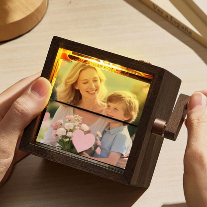 Aangepast fotoflipboekanimatieframe - handmatig mechanisch geheugen met licht, het perfecte cadeau voor Moederdag