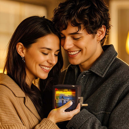 Unieke huwelijkscadeaus - Aangepaste fotoflipboekanimatiemachine met handzwengel en licht